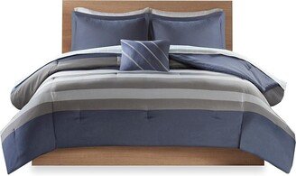 Gracie Mills Full Complete Bed Set Including Sheets, Blue/Grey - Full - Blue/grey