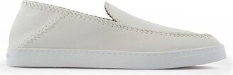 Men's Woven Leather Slip-On Sneakers