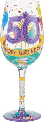 Enesco Lolita Happy 50th Birthday Wine Glass, 15 oz