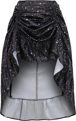 Daisy corsets Women's Celestial Print Satin Adjustable High Low Skirt