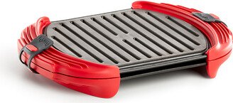 XL Microwave Grill, Sandwich Maker, And Panini Press, Red-AA