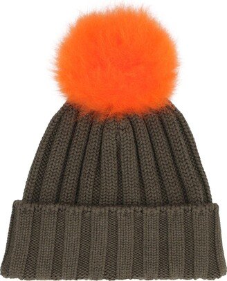 Knitted Wool Hat With Pom-pom