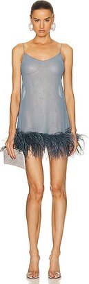 Plumage Babydoll Dress in Blue