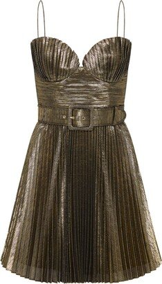 Josie metallic-finish minidress