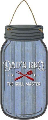 Dad Grill Master Novelty Metal Mason Jar Sign