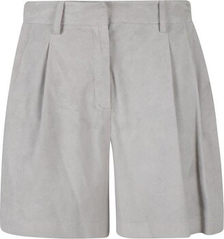 Wide-Leg Pleat Detailed Shorts