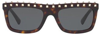 Rockstud Rectangular Frame Sunglasses