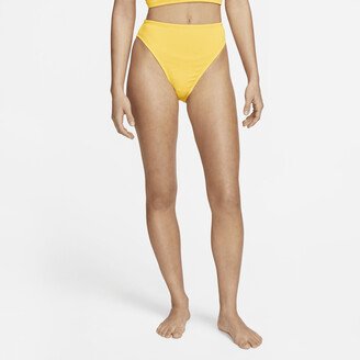 Women's High-Waisted Bikini Swim Bottom in Yellow