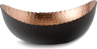 Curata Medium Black Finish with Copper-Tone Interior Hammered Eclipse Bowl