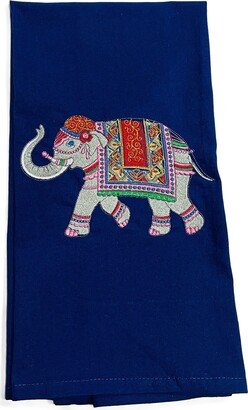 Towel - Chinoiserie Moroccan Elephant Embroidered Design Kitchen Bath Home Decor