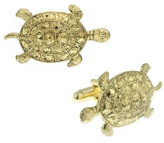 Jewelry 14K Gold Plated Turtle Cufflinks