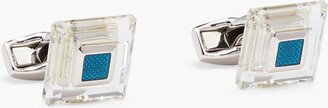 Silver-tone, Swarovski crystal and enamel cufflinks