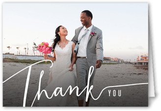 Wedding Thank You Cards: Signature Thanks Thank You Card, White, 3X5, Matte, Folded Smooth Cardstock