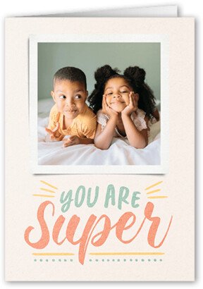 Thank You Cards: You Are Super Thank You Card, Beige, 3X5, Matte, Folded Smooth Cardstock