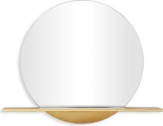 Floating Shelf & Circular Wall Mirror