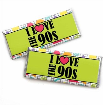 Big Dot Of Happiness 90's Throwback - Candy Bar Wrapper 1990s Party Favors - Set of 24