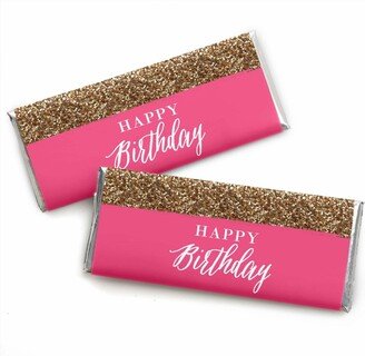 Big Dot Of Happiness Chic Happy Birthday Gold - Candy Bar Wrappers Birthday Party Favors 24 Ct