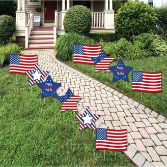 Big Dot Of Happiness 4th of July - Lawn Decor - Outdoor Fourth of July Party Yard Decor - 10 Pc