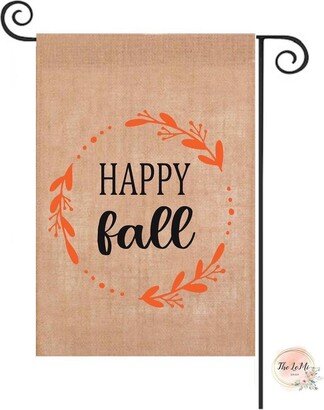 Fall Burlap Flag. Garden Hello Fall Decor. Outdoor Garden Flag