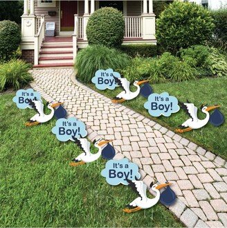 Big Dot Of Happiness Boy Special Delivery - Lawn Decor - Outdoor Stork Baby Shower Yard Decor - 10 Pc