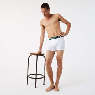 Men’s Striped Waist Long Stretch Cotton Boxer Brief 3-Pack