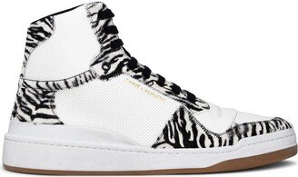 Zebra Pattern High-Top Sneakers