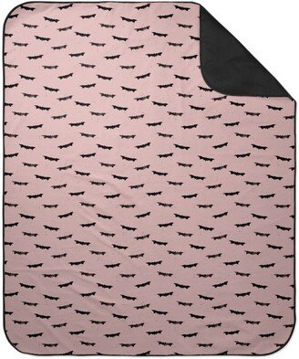 Picnic Blankets: Grungy Bats And Speckles - Pink Picnic Blanket, Pink