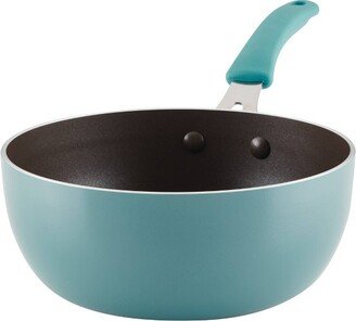 Cook + Create Aluminum Nonstick Saucier Pan 3qt Agave Blue