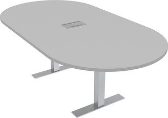 Skutchi Designs, Inc. 6 Person Racetrack Conference Table Metal T Bases Power And Data Unit