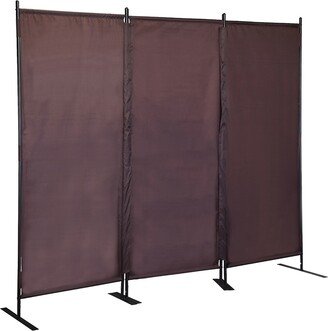 Modern Room Divider, 3-Panel Folding Privacy Screen w/ Metal Standing