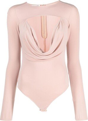 ALESSANDRO VIGILANTE Cut-Out Cowl-Effect Bodysuit