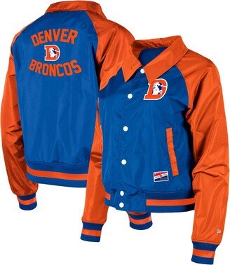 Women's Royal Denver Broncos Coaches Raglan Full-Snap Jacket