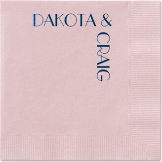 Wedding Napkins: Enchanted Event Napkin, Blue, Blush