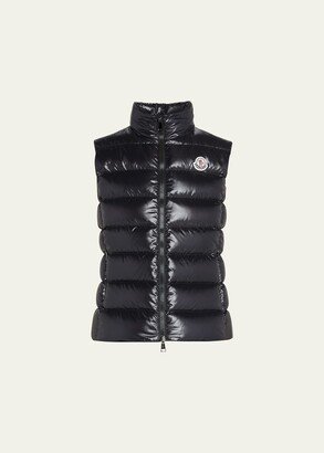 Ghany Shiny Quilted Puffer Vest-AA