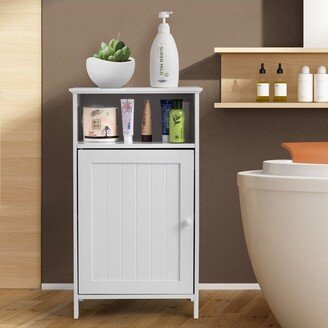 Bathroom Floor Storage Cabinet Side Table Adjustable Shelf Organize Freestanding