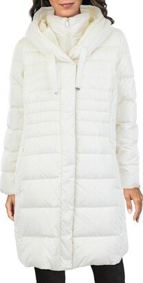 Plus Mia Womens Double Zipper Puffer Quilted Coat