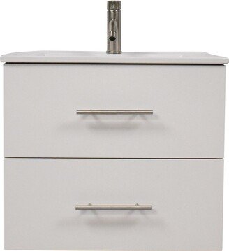 Volpa USA Napa 24-inch Glossy White Wall-Mounted Floating Bathroom Vanity Set