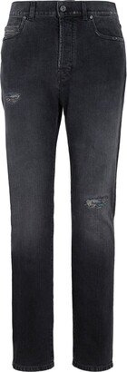 Classic Distressed Straight-Leg Jeans