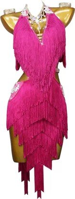 ZYDSN Fringe Latin Dance Competition Dresses Salsa Skirt for Samba Women's Cha Cha Ballroom Performance Dancewear