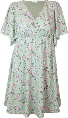 Plus Florence Flutter-Sleeve Dress