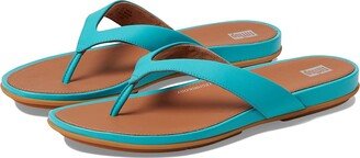 Gracie Leather Flip-Flops (Tahiti Blue) Women's Shoes