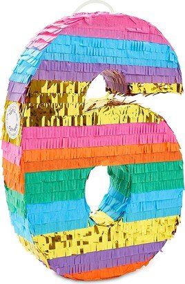 Blue Panda Rainbow Pinata Number 6 for Kids Birthday Party Fiesta