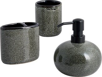 Allure Home Creation Cranston Lotion Pump/Toothbrush Holder/Tumbler 3PC Set - Charcoal - 3 Piece Set