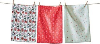 tagltd Feliz Naughty Dog Dishtowel Set Of 3 Dish Cloth For Drying Dishes And Cooking