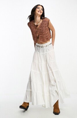 Tiered Cotton Prairie Maxi Skirt