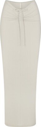 Soft Lounge Ruched Long Skirt | Talc