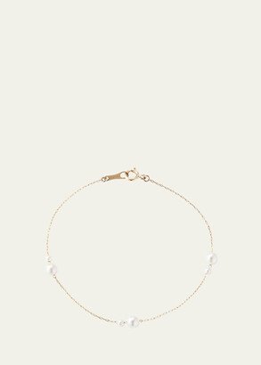 14k Gold Akoya Pearl Chain Bracelet-AB