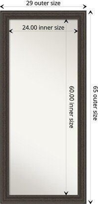 Non-Beveled Wood Full Length Floor Leaner Mirror - Shipwreck Frame - Glass Size 24 x 60