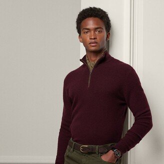 Ralph Lauren Cashmere Birdseye Quarter-Zip Sweater-AB