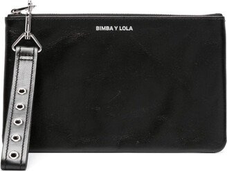 Bimba y Lola Logo-Print Leather Make Up Bag